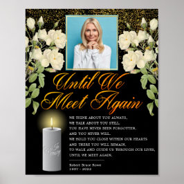 Poster Sinal de Poema de Funeral de Foto Memorial Tão Ele