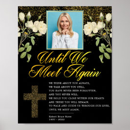 Poster Sinal de Poema de Funeral de Foto Religiosa Elegan