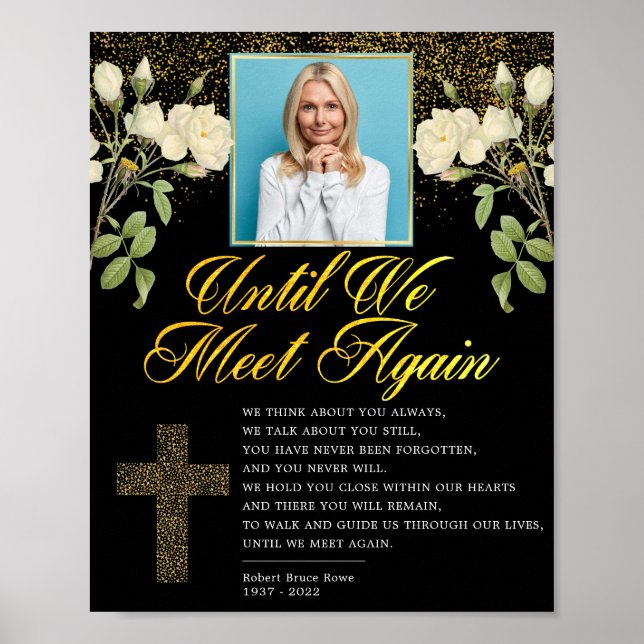 Poster Sinal de Poema de Funeral de Foto Religiosa Elegan (Frente)
