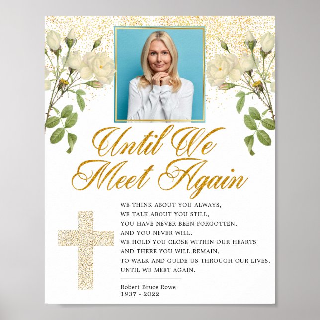 Poster Sinal de Poema de Funeral de Foto Religiosa Elegan (Frente)