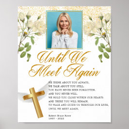 Poster Sinal de Poema de Funeral de Foto Religiosa Elegan