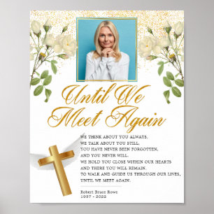 Poster Sinal de Poema de Funeral de Foto Religiosa Elegan