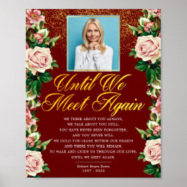 Poster Sinal de Poema Floral Elegante Foto Funeral Elegan