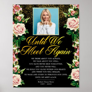Poster Sinal de Poema Floral Elegante Foto Funeral Elegan