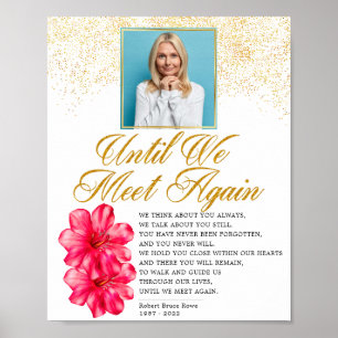 Poster Sinal de Poema Floral Funeral Elegante