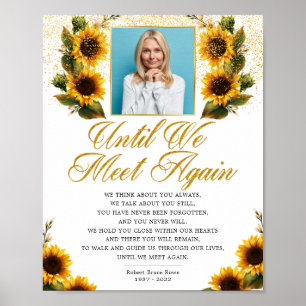 Poster Sinal de Poema Funeral Elegante dos Sunflower