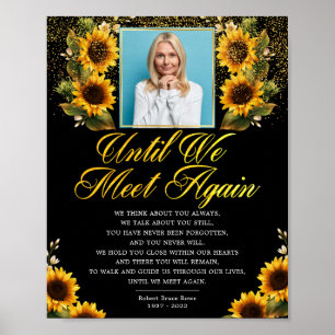 Poster Sinal de Poema Funeral Elegante dos Sunflower
