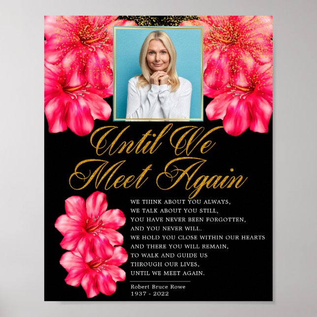 Poster Sinal de Poema Funeral Floral Elegante (Frente)
