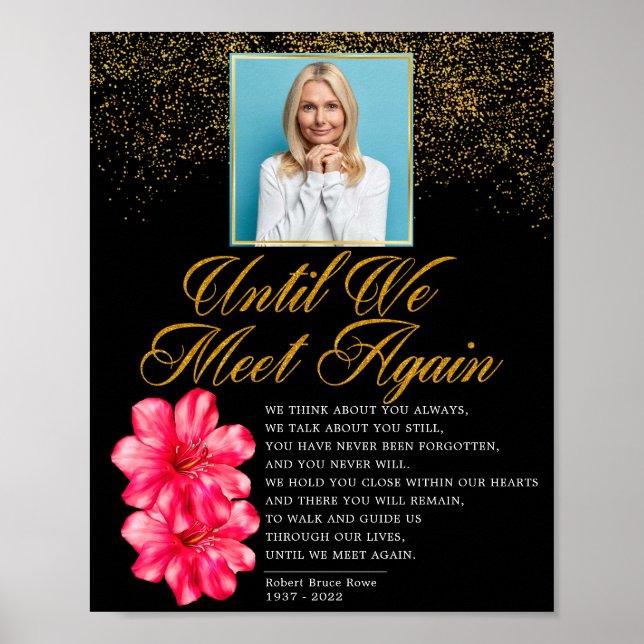 Poster Sinal de Poema Funeral Floral Elegante (Frente)