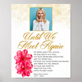 Poster Sinal de Poema Funeral Floral Elegante