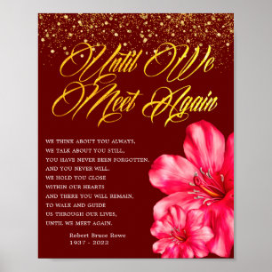 Poster Sinal de Poema Funeral Memorial Floral Elegante