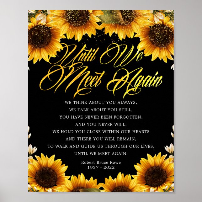 Poster Sinal de Poema Funerário do Girassol Até Nos Reenc (Frente)