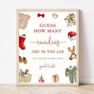 Poster Sinal de Pote de doces de Natal