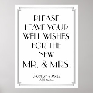 Poster Sinal de prata 18x24 do Guestbook de Gatsby do art