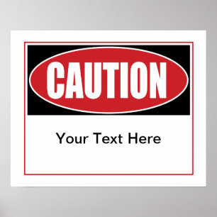 Poster Sinal de precaução personalizável