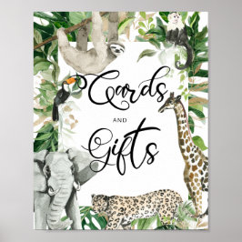 Poster Sinal de Presente Animal Safari Selvagem Tropical