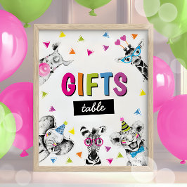 Poster Sinal de Presentes da Selva Selvagem Safari