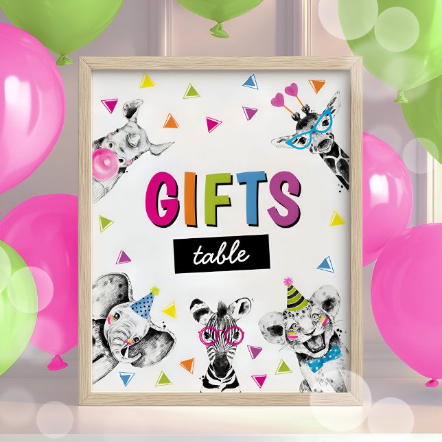 Poster Sinal de Presentes da Selva Selvagem Safari (Criador carregado)