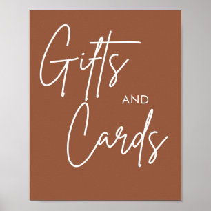 Poster Sinal de presentes de cartões Boho imprimíveis