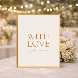 Poster Sinal de Presentes de Casamento com Amor Elegante