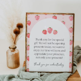 Poster Sinal de presentes do partido Strawberry