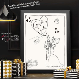 Poster Sinal de presentes e cartões de casamento