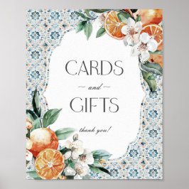 Poster Sinal de presentes e cartões de praia italianos Az