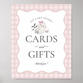 Poster Sinal de presentes e cartões fantasma de pequeno b