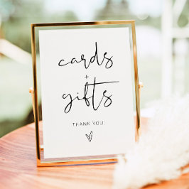 Poster Sinal de presentes e cartões minimalistas