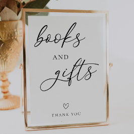 Poster Sinal de presentes e livros de Chá de fraldas simp