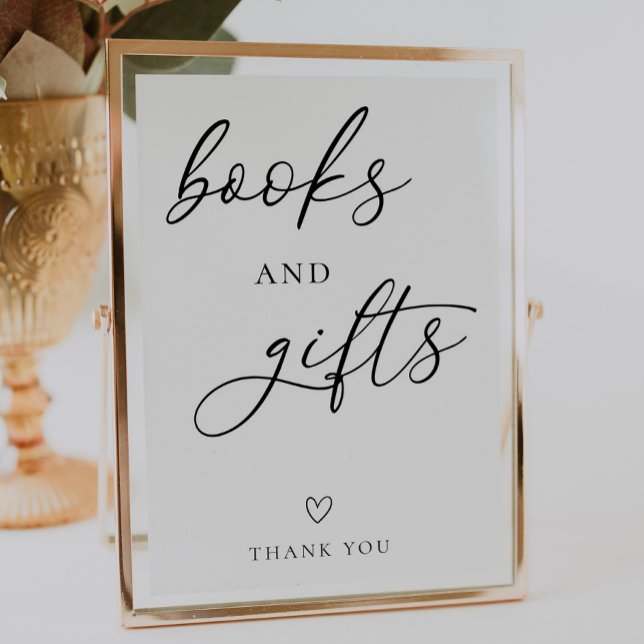 Poster Sinal de presentes e livros de Chá de fraldas simp (Criador carregado)