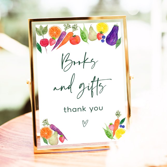 Poster Sinal de presentes e livros do mercado de agricult (Criador carregado)