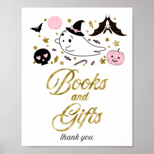 Poster Sinal de Presentes e Livros para Chás de Bebê de H