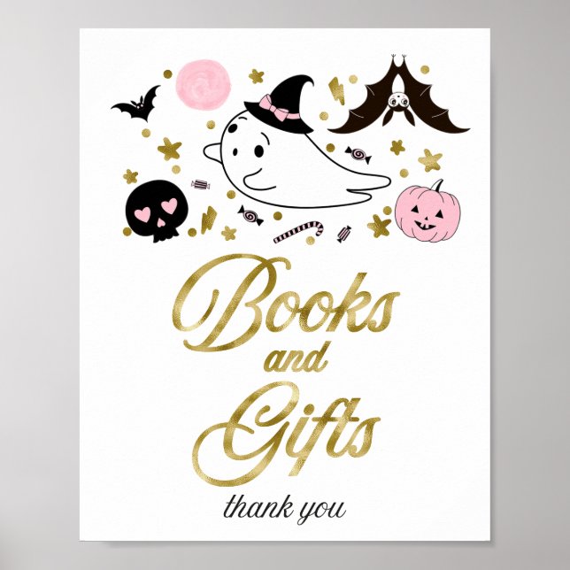 Poster Sinal de Presentes e Livros para Chás de Bebê de H (Frente)