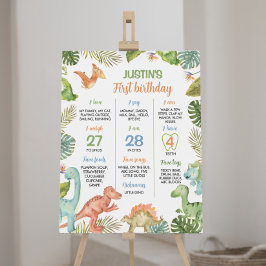 Poster Sinal de primeiro aniversario de Dinossauros da Se