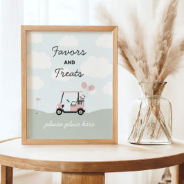 Poster Sinal de primeiro aniversario de Golfe Buraco-em-U