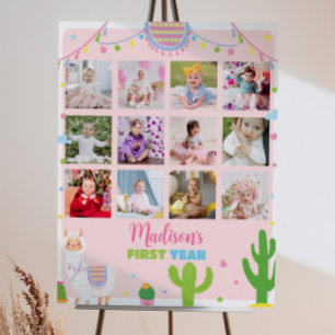 Poster Sinal de primeiro aniversario de Llama Girl