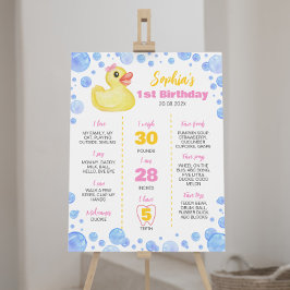 Poster Sinal de primeiro aniversario de Rapariga de Pato