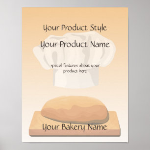 Poster Sinal de Produto de Pão