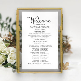 Poster Sinal de Programa de Casamento de Caligrafia Moder