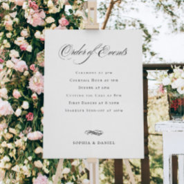 Poster Sinal de Programação de Casamento da Ordem Elegant