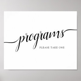 Poster Sinal de "Programas" de Casamento de Caligrafia Pr