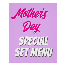 Póster Sinal de Promoção do Menu do Conjunto Especial de 