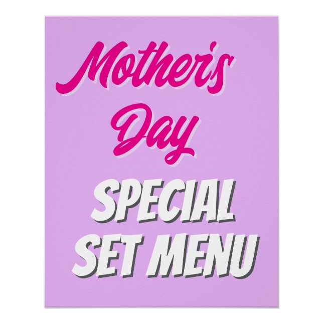 Póster Sinal de Promoção do Menu do Conjunto Especial de  (Frente)