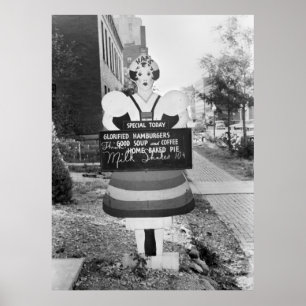 Póster Sinal de propaganda glorificado dos Hamburger -