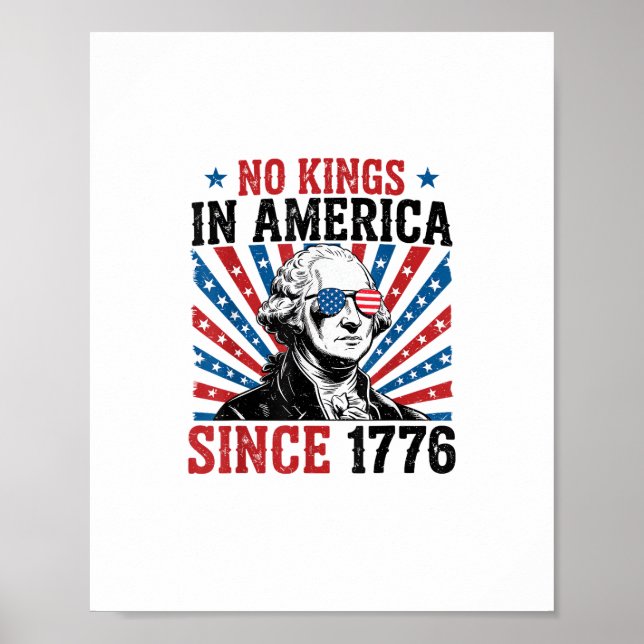Poster Sinal de Protesto de George Washington Sem Reis na (Frente)