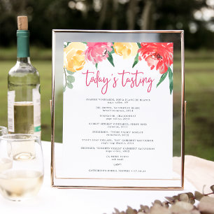 Poster Sinal de Provando de vinho do Rosé Garden