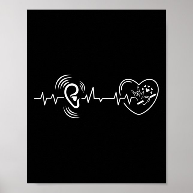 Poster Sinal de pulsação Linguagem Audição Perda Awarenes (Frente)