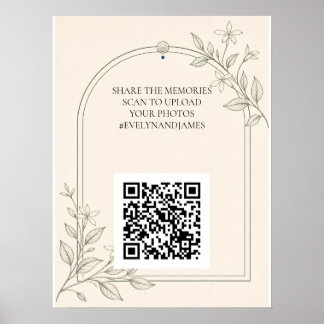 Poster Sinal de QR de Compartilhamento de Fotos de Casame