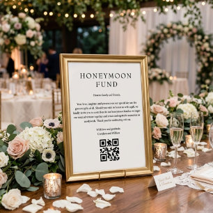 Poster Sinal de QR de Fundo de Lua de Mel de Casamento Mi